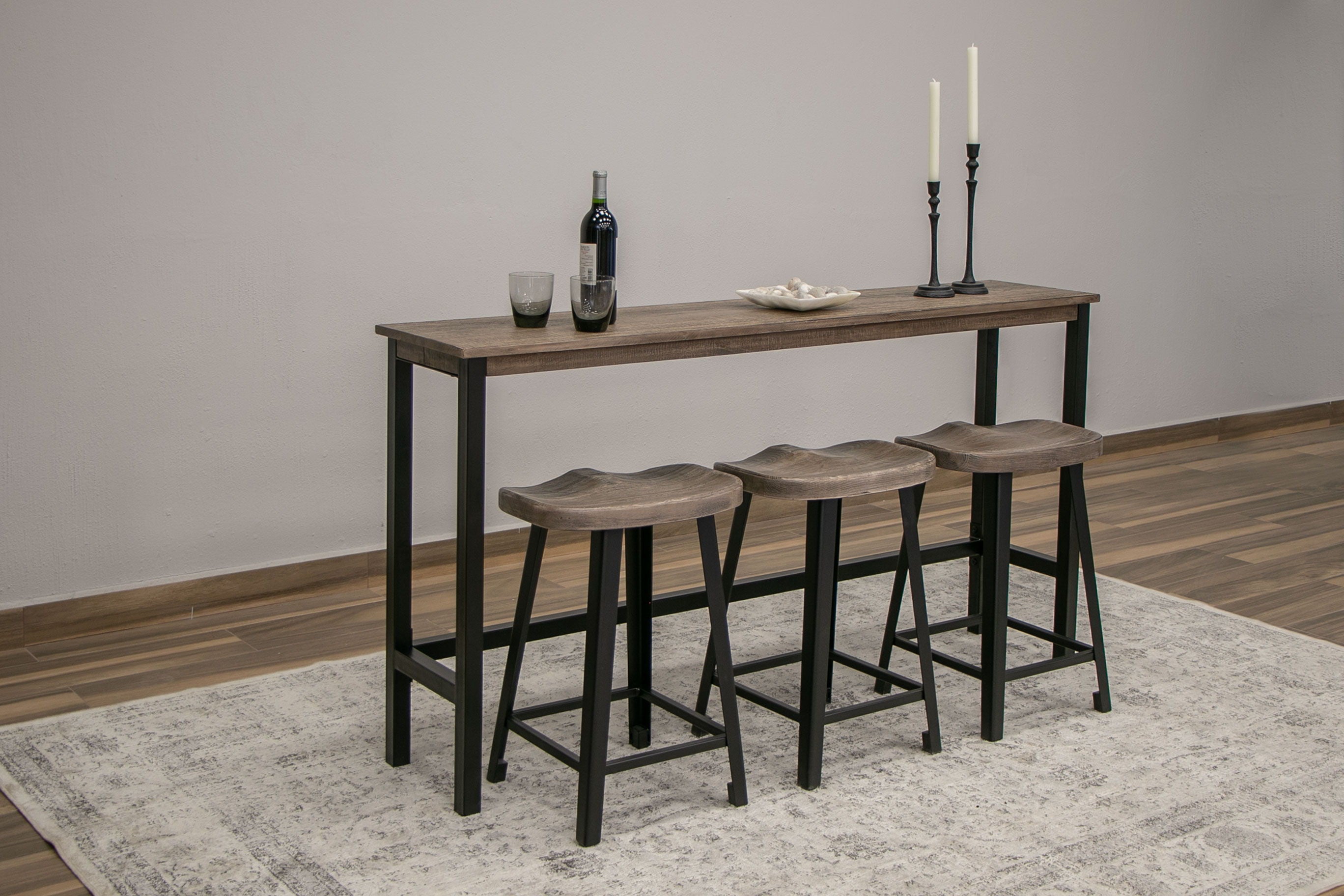 Blacksmith - 24" Stool - Truffle Brown / Oil Black - Premium Counter Height (24"-27") from International Furniture Direct - Just $212.50! Shop now at brett interiors