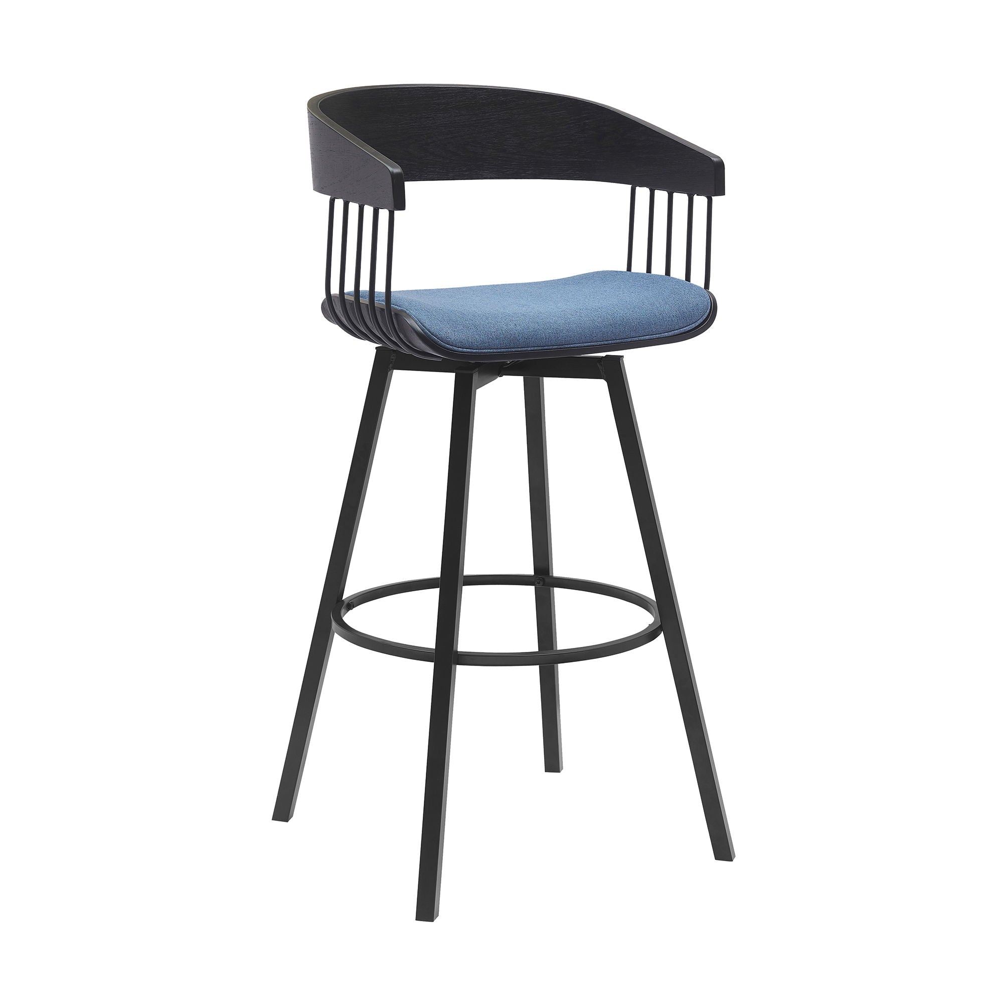 Athena - Swivel Black Metal Stool - Premium Counter Height (24"-27") from Armen Living - Just $280! Shop now at brett interiors