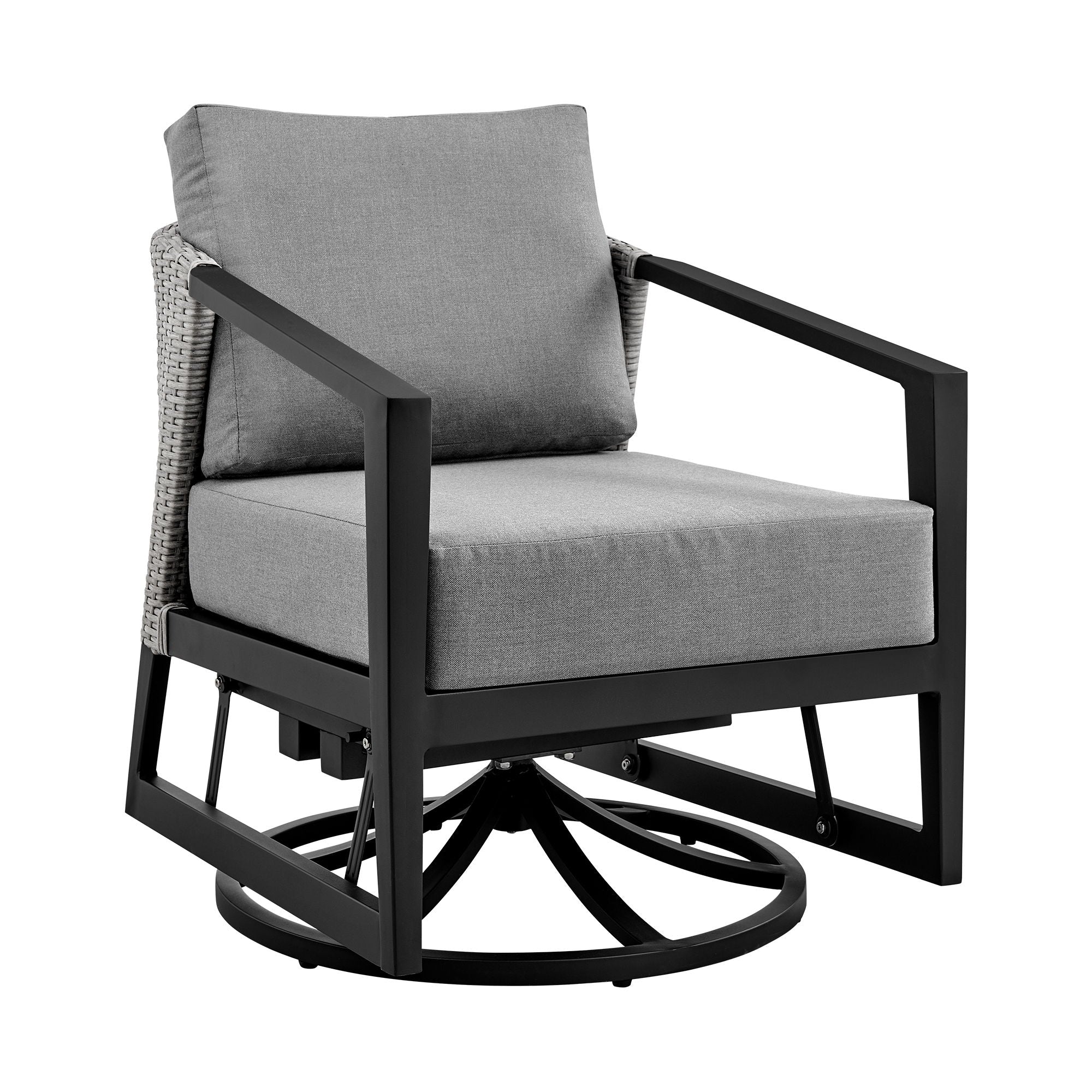 Palma - Outdoor Patio Swivel Lounge Chair - Gray - Premium Lounge Chairs from Armen Living - Just $1562.50! Shop now at brett interiors