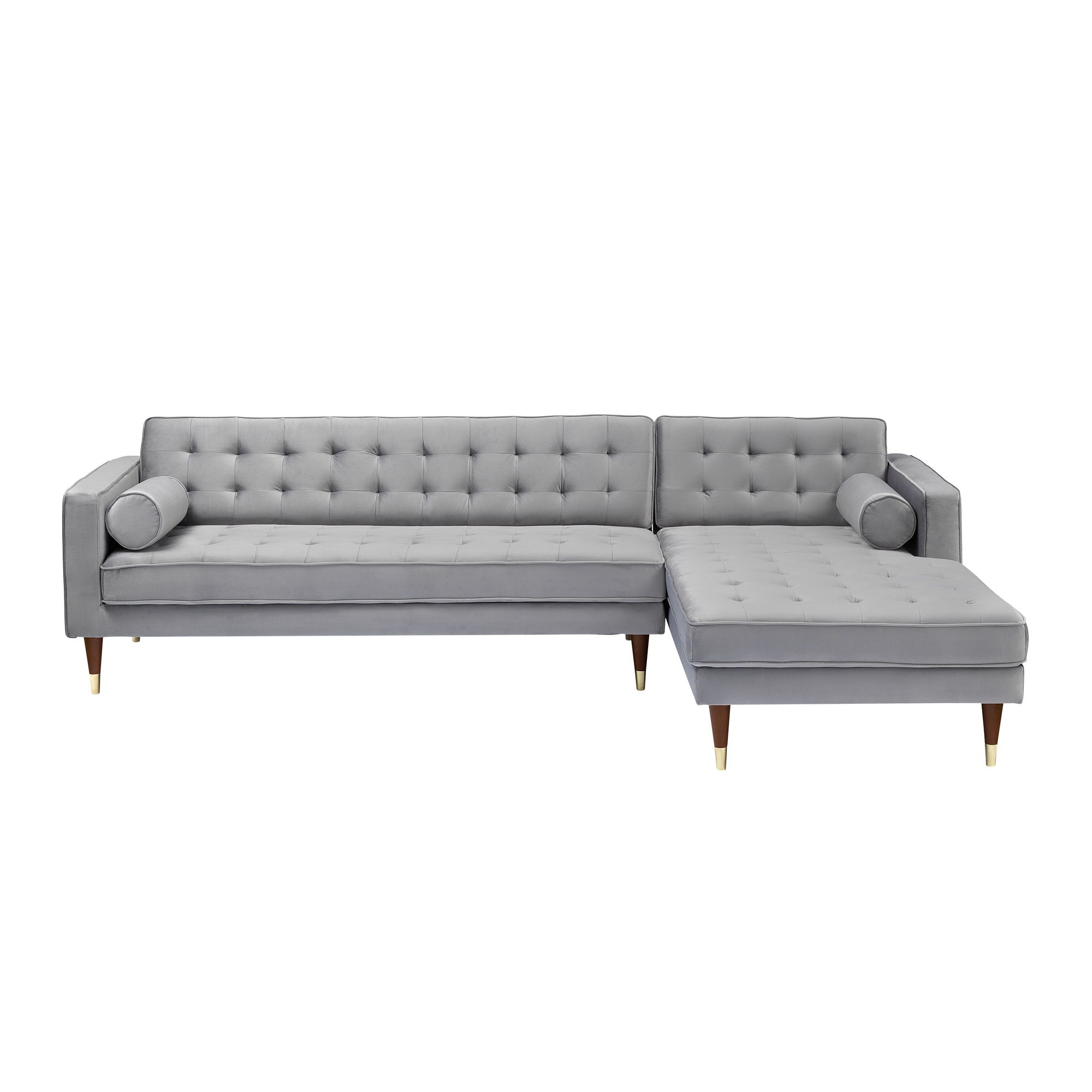 Somerset - Velvet Mid Century - Modern Right Sectional Sofa - Premium Stationary Sectionals from Armen Living - Just $2360! Shop now at brett interiors