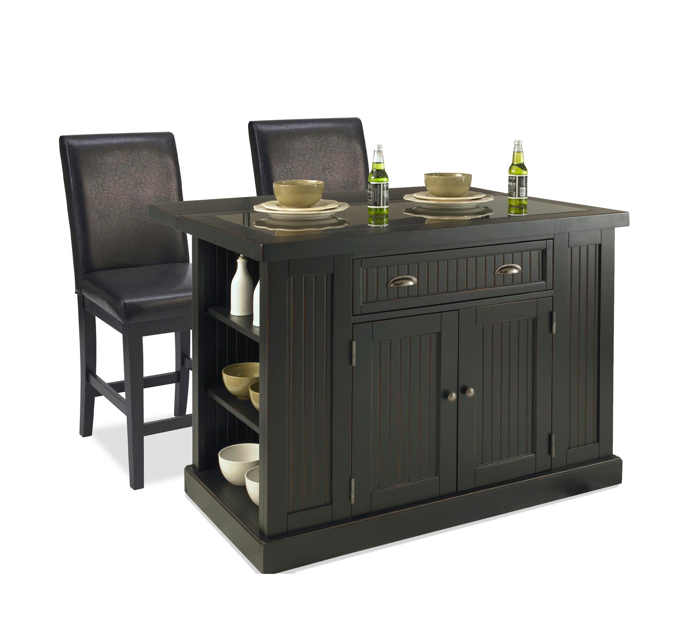 Hartford - 3 Piece Kitchen Island Set - Wood - Premium 3 Piece Dining Room Sets from Homestyles - Just $3874.98! Shop now at brett interiors