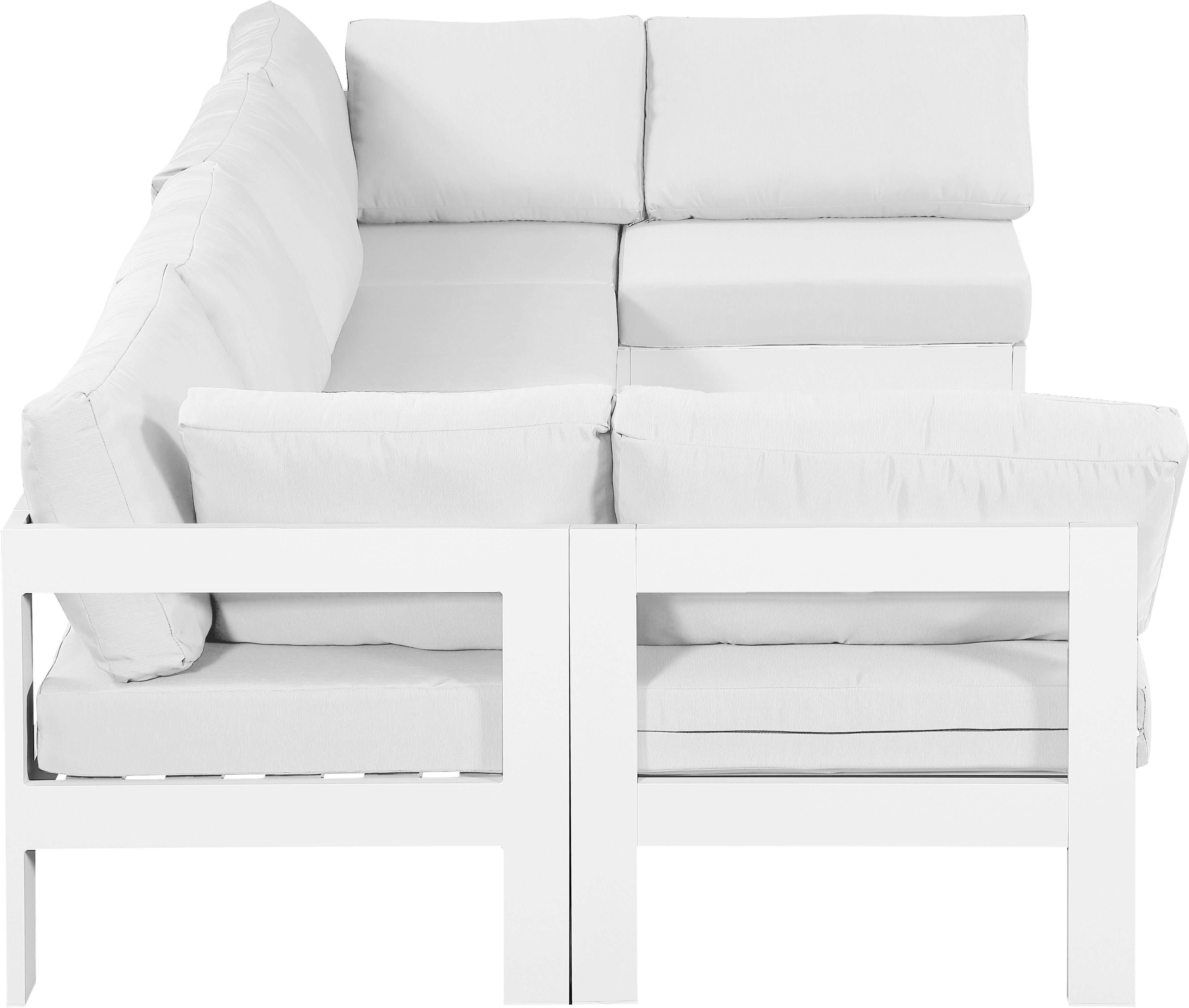 Nizuc - Outdoor Patio Modular Sectional - White - Premium Stationary Sectionals from Meridian Furniture - Just $5375! Shop now at brett interiors