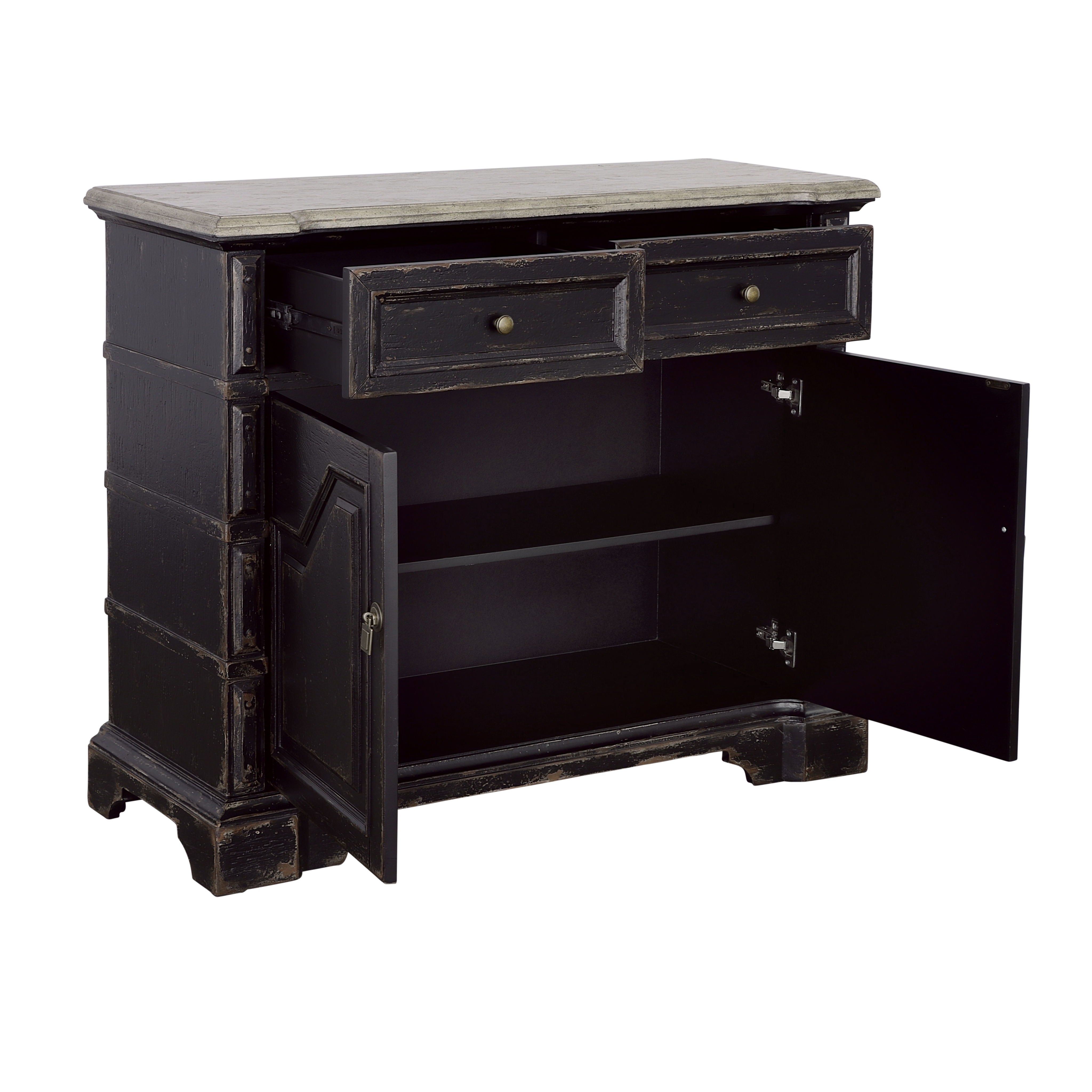 Midnight Storm - Two Door Two Drawer Cabinet - Off White - Premium Accent Cabinets from Coast2Coast Home - Just $3712.50! Shop now at brett interiors