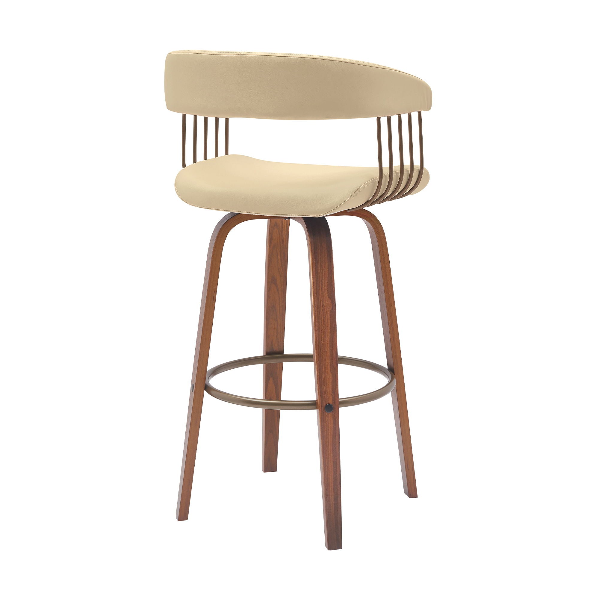 Topanga - Swivel Walnut Wood Stool - Premium Counter Height (24"-27") from Armen Living - Just $230! Shop now at brett interiors