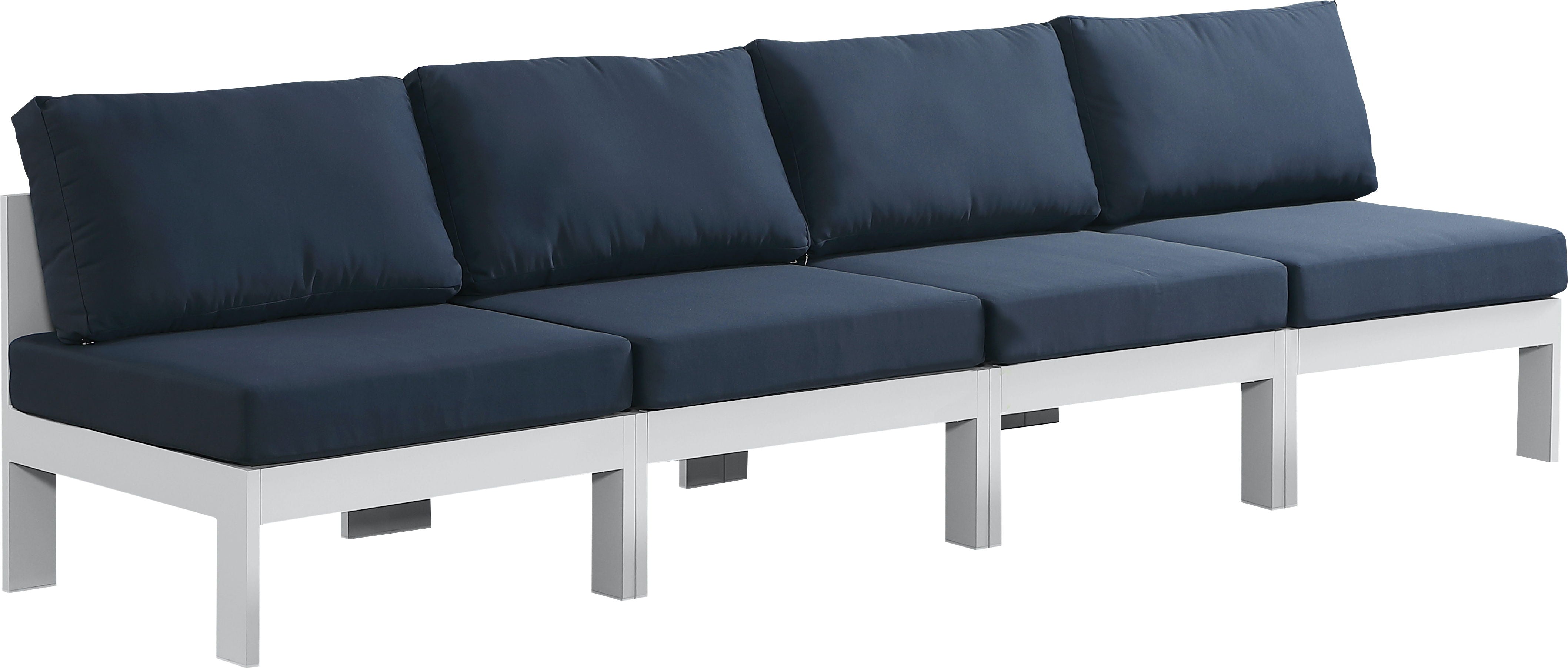 Nizuc - Outdoor Patio Modular Sofa 4 Seats - Navy - Premium Sofas from Meridian Furniture - Just $3450! Shop now at brett interiors