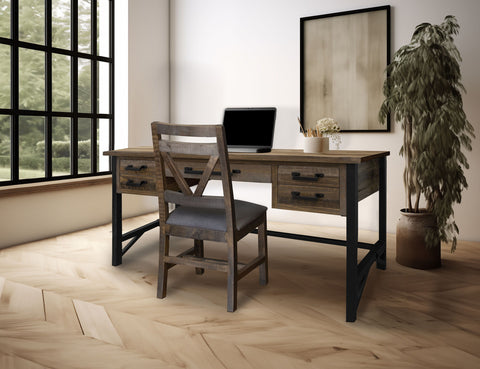 Loft Brown - Desk - Two Tone Gray / Brown - Premium Writing Desks from International Furniture Direct - Just $807.50! Shop now at brett interiors