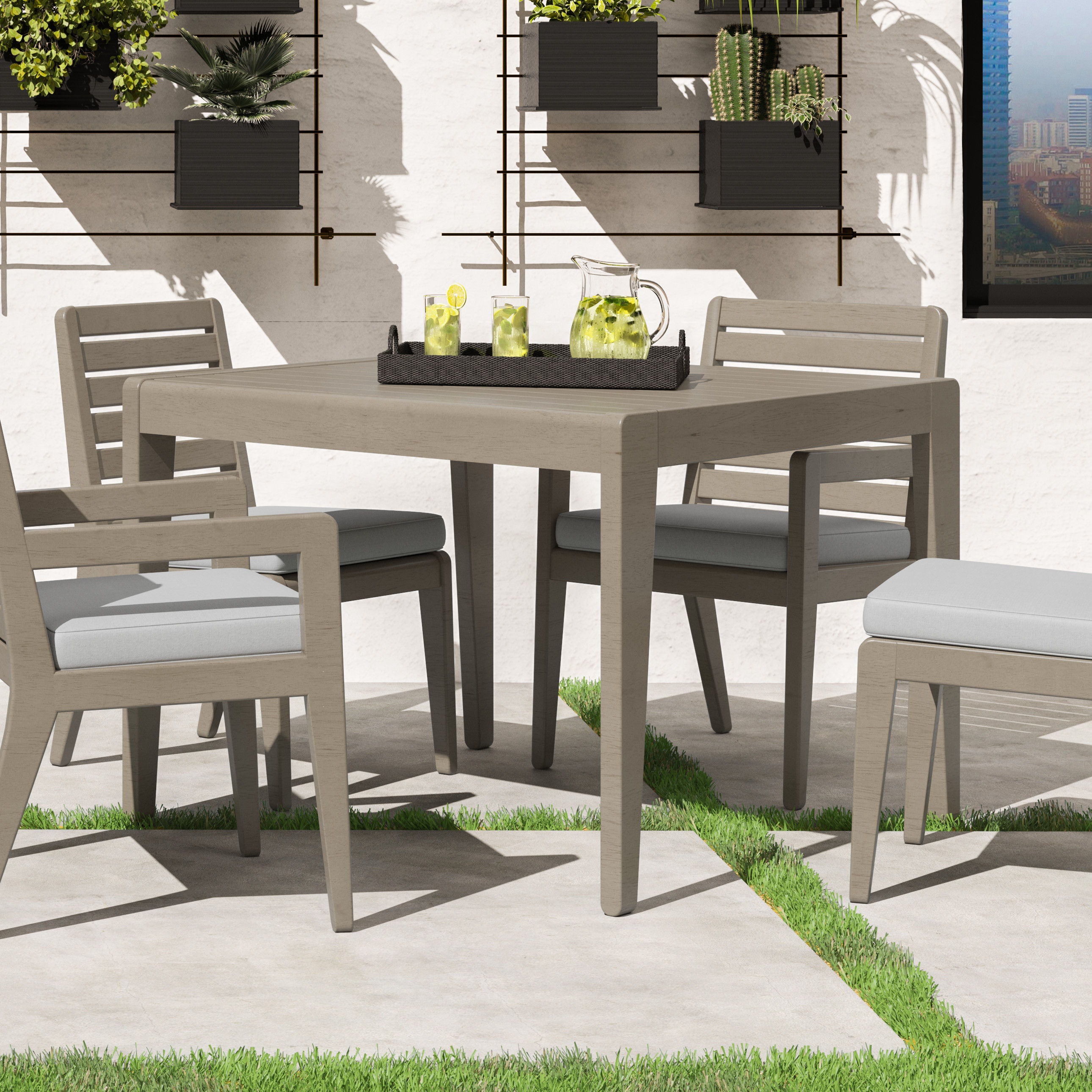 Sustain - Outdoor Dining Table - Wood - Dark Gray - Premium Dining Tables from Homestyles - Just $1125! Shop now at brett interiors