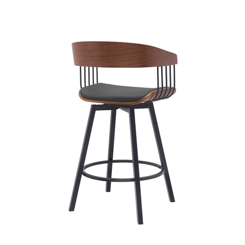 Athena - Swivel Walnut Metal Stool - Premium Counter Height (24"-27") from Armen Living - Just $280! Shop now at brett interiors