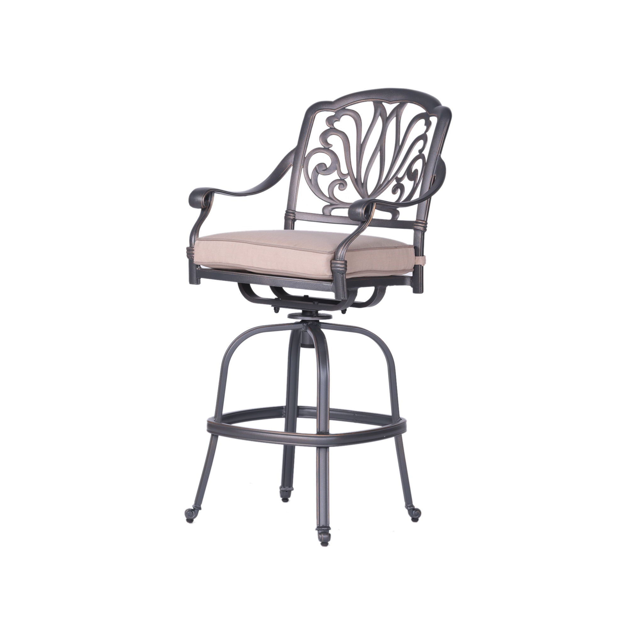 Patio Outdoor Aluminum Swivel Bar Stool With Cushion (Set of 2) - Premium Chair Sets from Gather Craft - Just $1004! Shop now at brett interiors