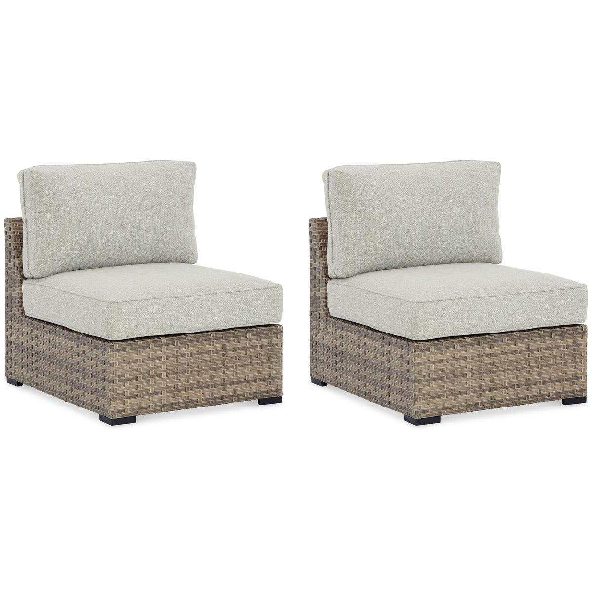 Calworth - Beige - Armless Chair W/Cushion (Set of 2) - Premium Armless Chairs from Ashley Furniture - Just $486.25! Shop now at brett interiors