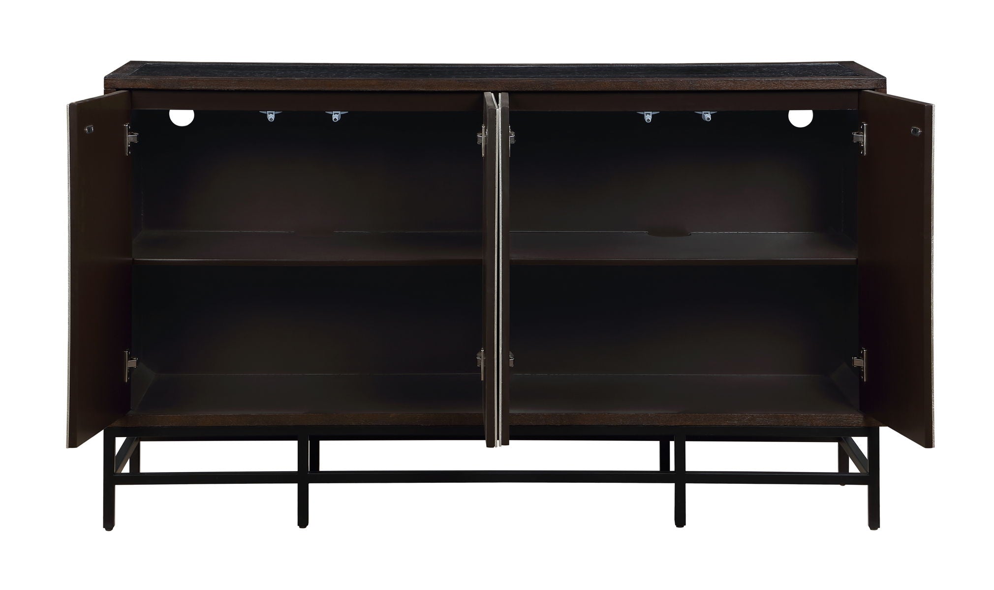 Savannah - Four Door Credenza - Miles Espresso Brown / Black - Premium Credenzas from Coast2Coast Home - Just $3877.50! Shop now at brett interiors