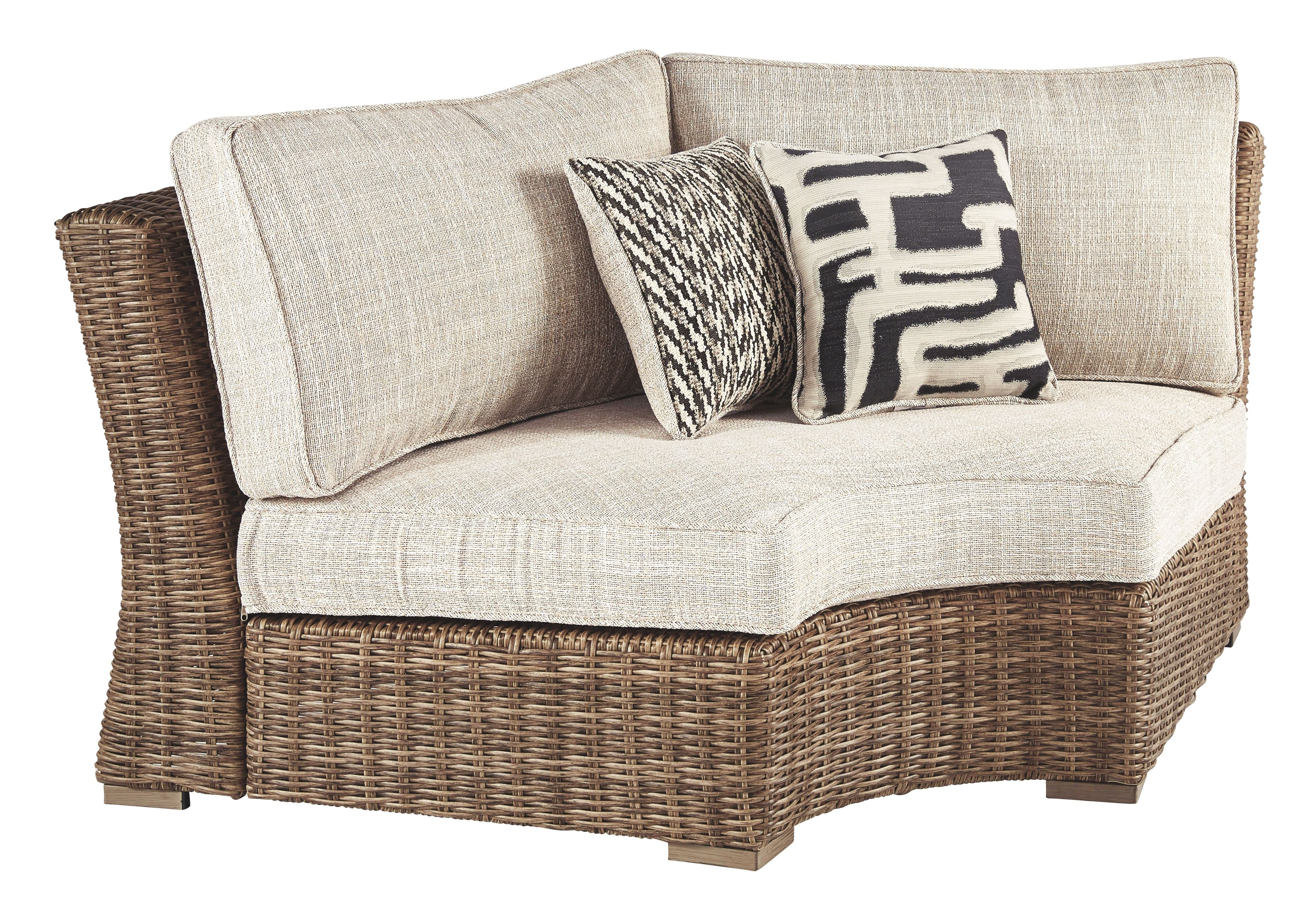 Beachcroft - Beige - Curved Corner Chair W/Cushion - Premium Armless Chairs from Ashley Furniture - Just $1436.25! Shop now at brett interiors