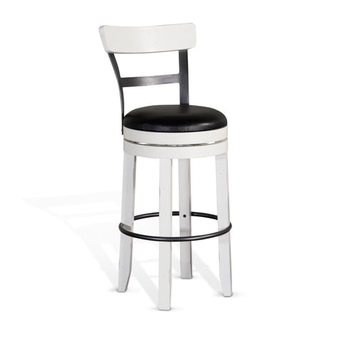 Carriage House - Barstool With Back & Swivel Cushion Seat - Premium Bar Height (28"-30") from Sunny Designs - Just $216! Shop now at brett interiors