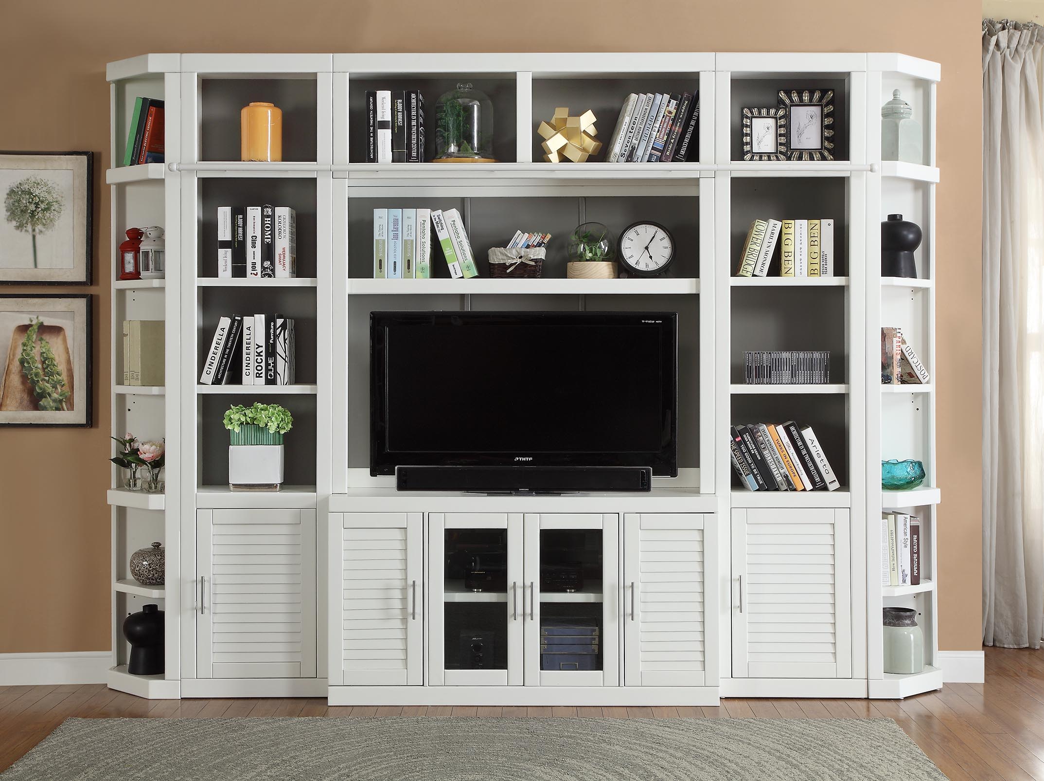 Catalina - 6 Piece Small Entertainment Wall - Cottage White - Premium Entertainment Centers from Parker House - Just $4487.50! Shop now at brett interiors