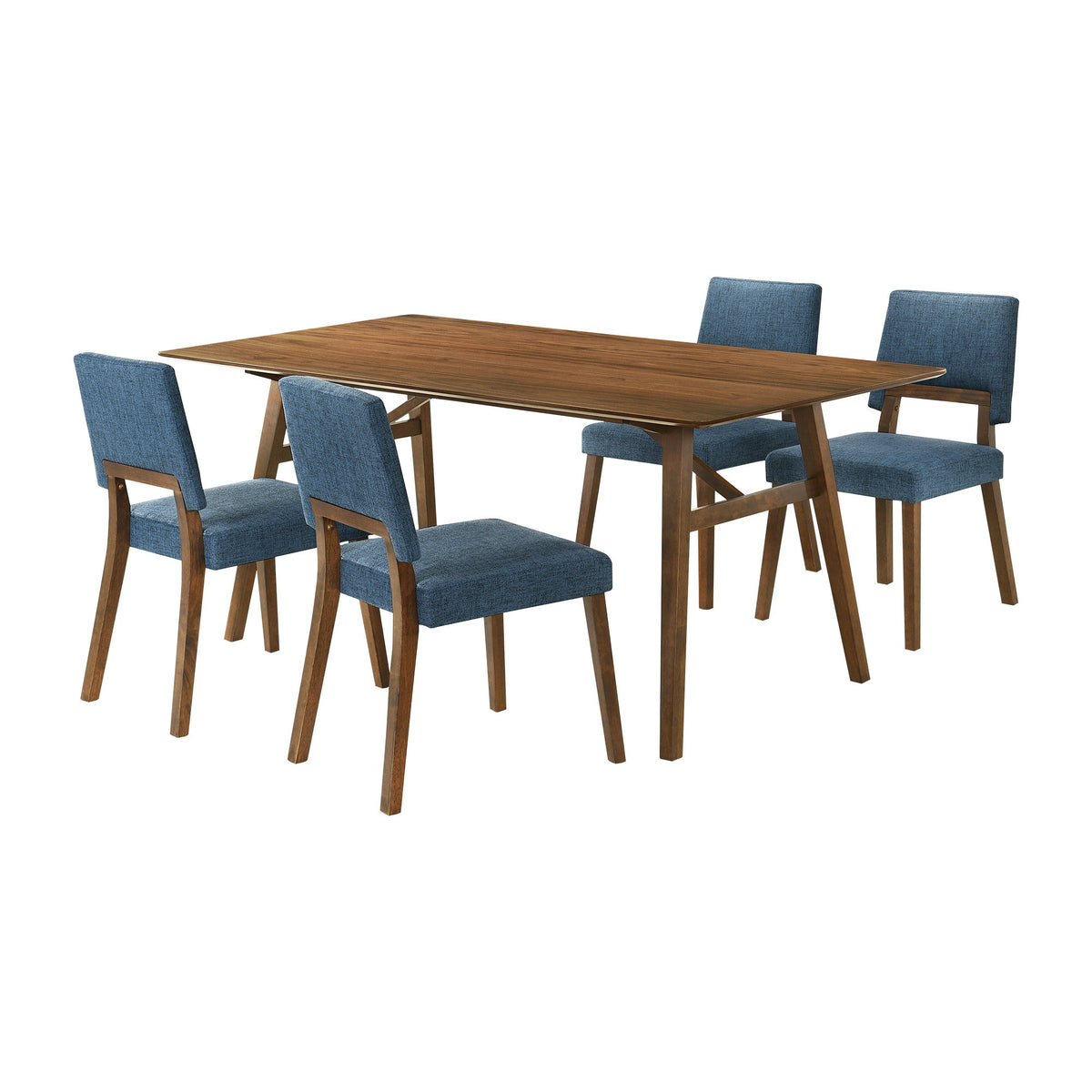 Channell - Walnut Wood Dining Table Set - Premium 5 Piece Dining Room Sets from Armen Living - Just $1082.50! Shop now at brett interiors