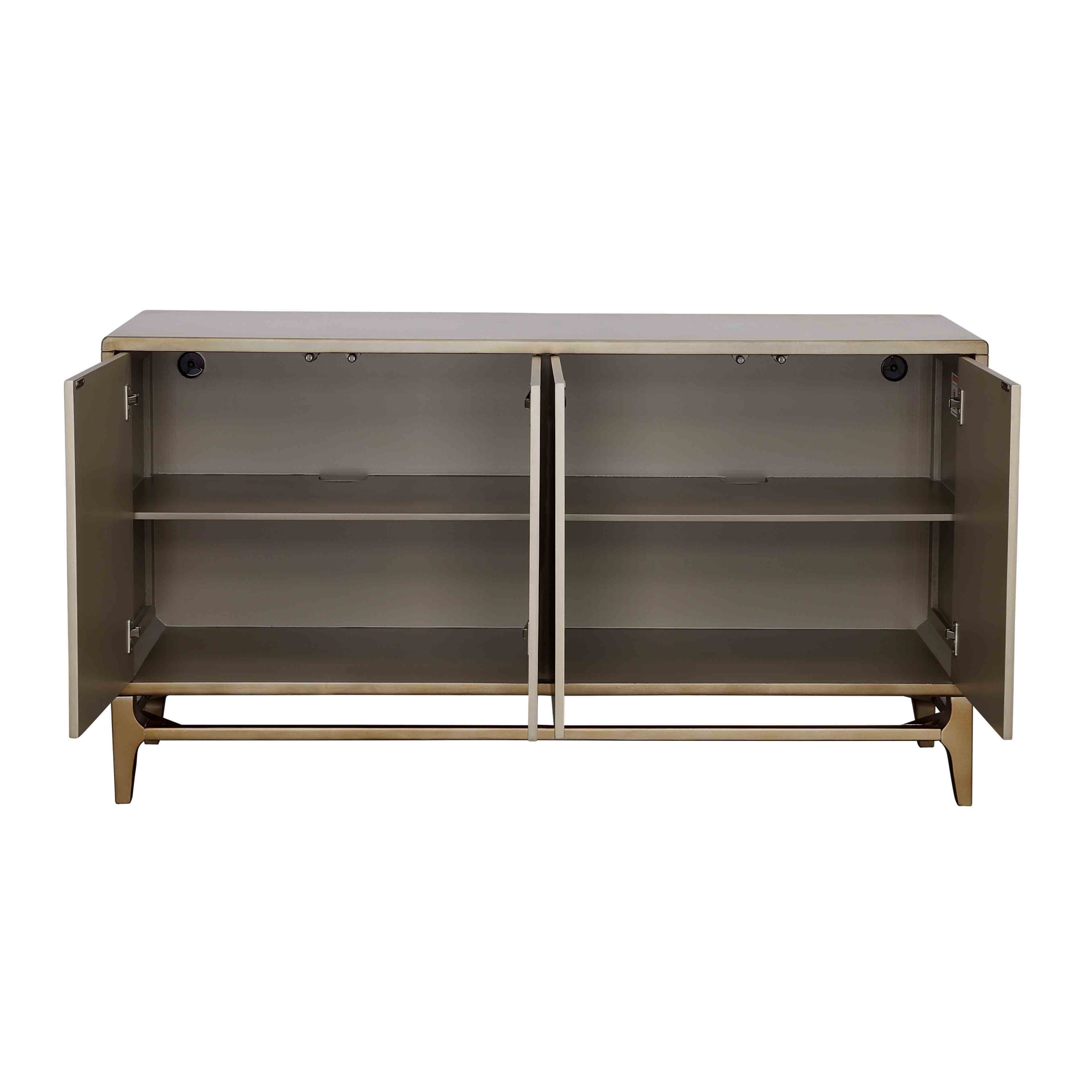 Dreamscape - Four Door Credenza - Gold / Silverleaf - Premium Credenzas from Coast2Coast Home - Just $3547.50! Shop now at brett interiors