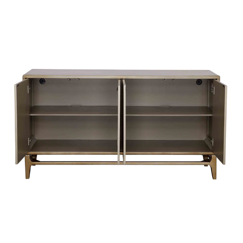 Dreamscape - Four Door Credenza - Gold / Silverleaf - Premium Credenzas from Coast2Coast Home - Just $3547.50! Shop now at brett interiors