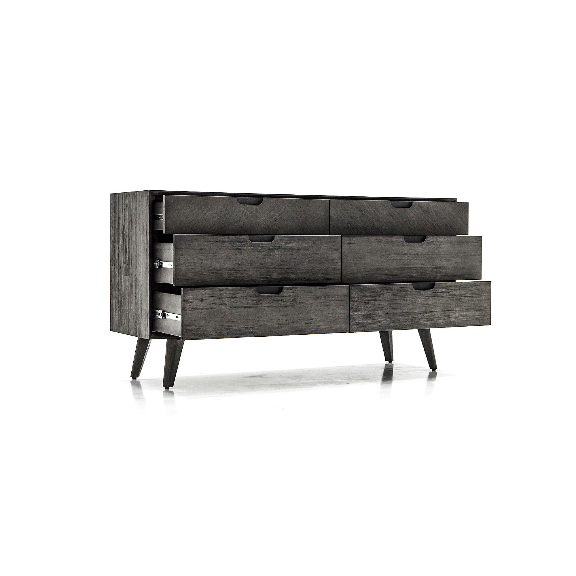 Mohave - Mid-Century Acacia 6 Drawer Dresser - Tundra Gray - Premium Dressers from Armen Living - Just $1587.50! Shop now at brett interiors