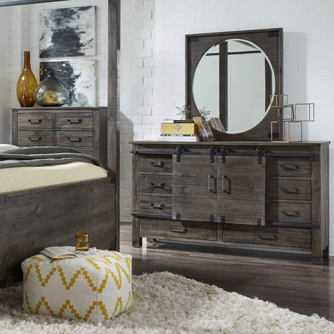 Abington - Sliding Door Dresser - Weathered Charcoal - Premium Dressers from Magnussen Furniture - Just $2049! Shop now at brett interiors