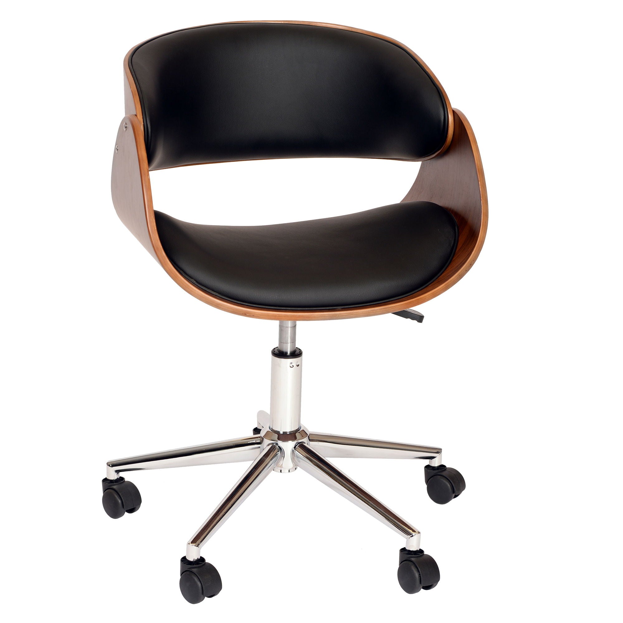 Julian - Modern Veneer Office Chair - Black / Walnut - Premium Desk Chairs from Armen Living - Just $250! Shop now at brett interiors