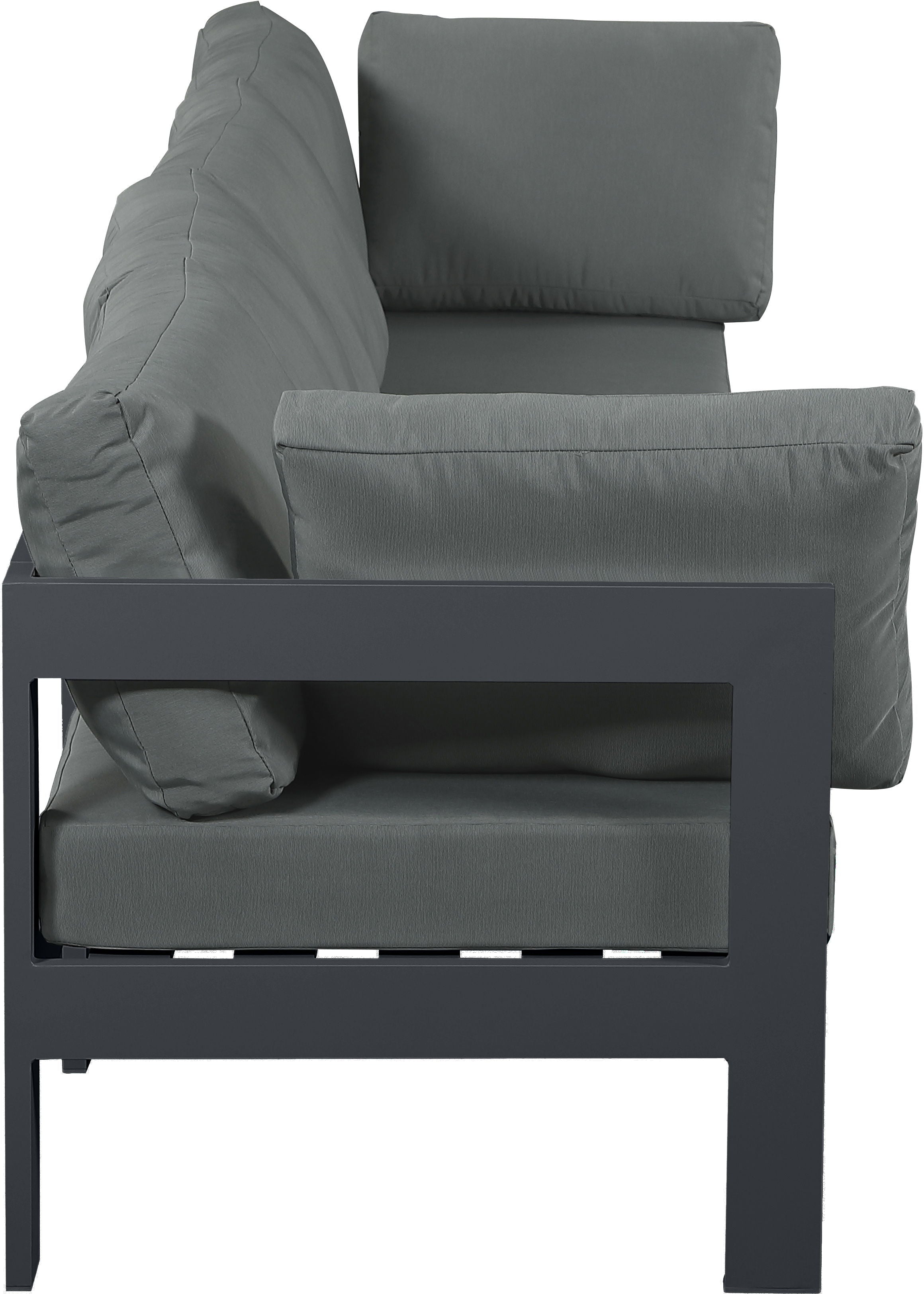 Nizuc - Outdoor Patio Modular Sofa - Dark Grey - Modern & Contemporary - Premium Sofas from Meridian Furniture - Just $3650! Shop now at brett interiors