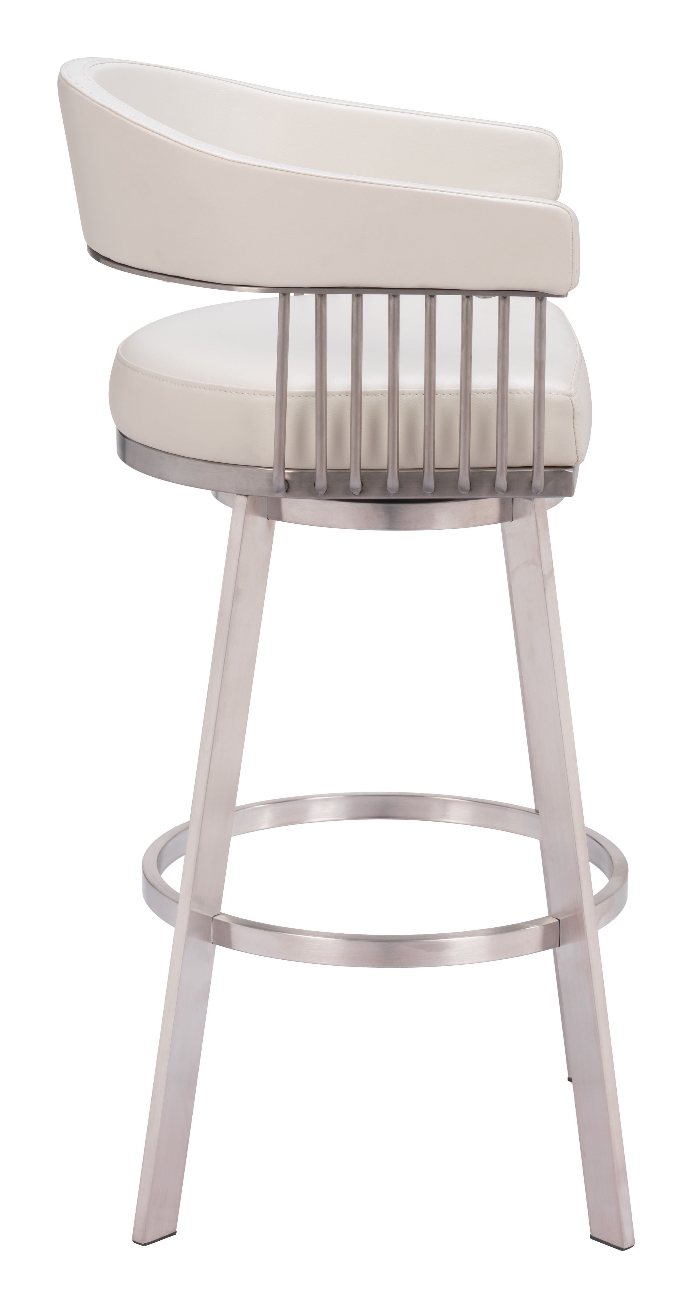 Bantry - Swivel Barstool - White - Premium Bar Height (28"-30") from Zuo Modern - Just $900! Shop now at brett interiors