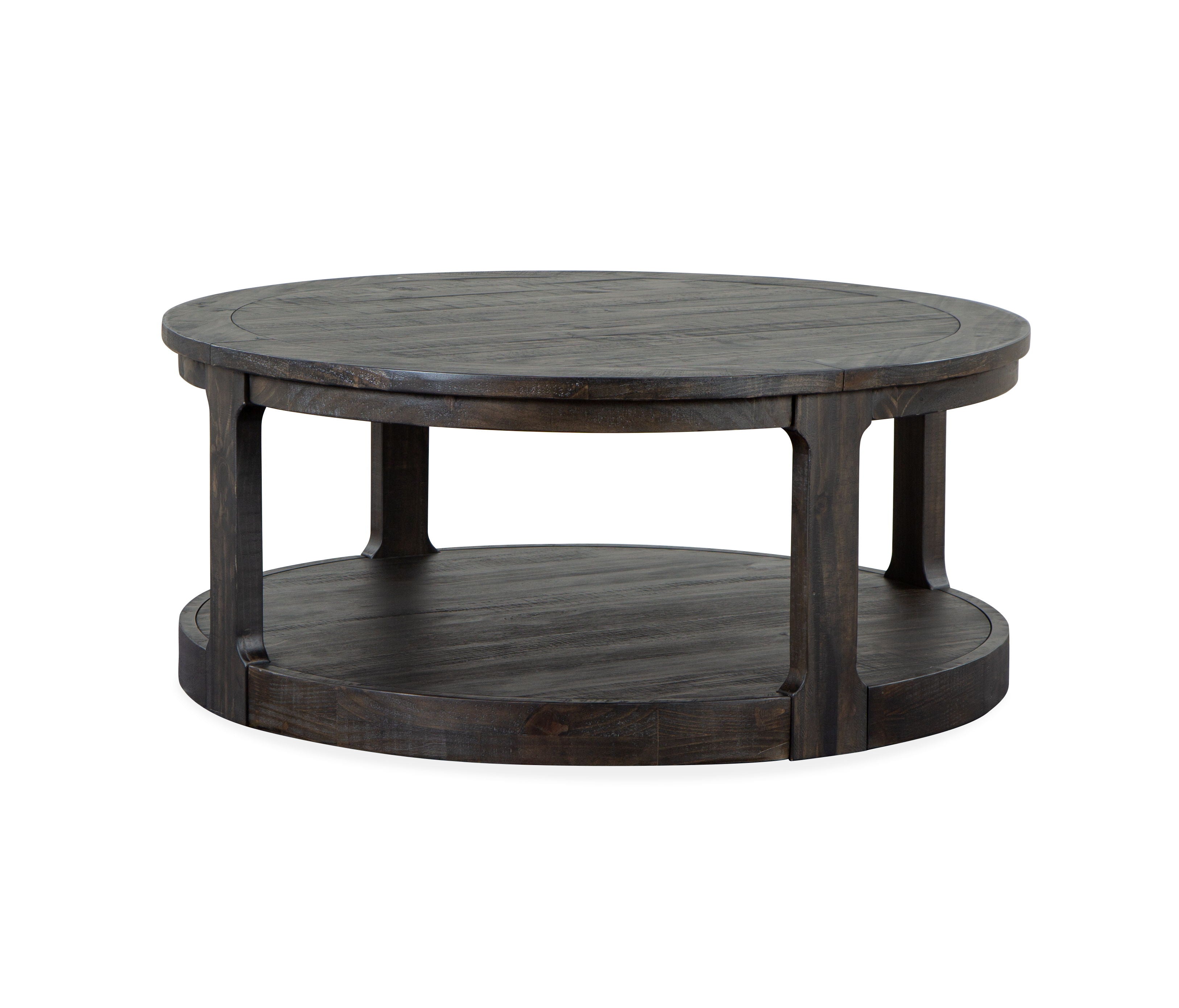 Boswell - Round Cocktail Table (With Casters) - Peppercorn - Premium Cocktail Tables from Magnussen Furniture - Just $619! Shop now at brett interiors