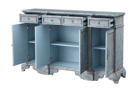 Shara - Four Drawer Four Door Credenza - Bethany Aged Blue - Premium Credenzas from Coast2Coast Home - Just $4290! Shop now at brett interiors