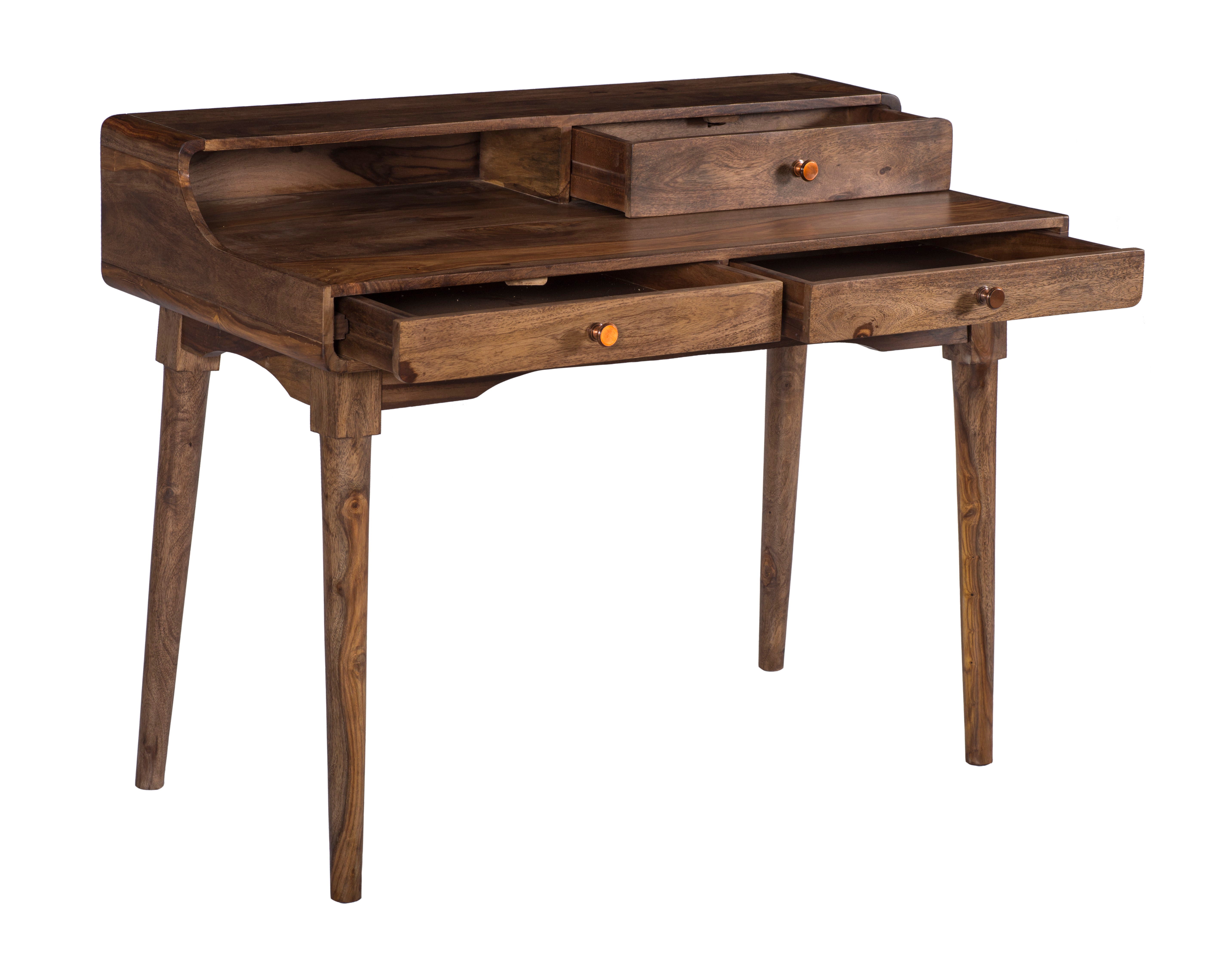 Layne - Three Drawer Writing Desk - Brownstone - Premium Writing Desks from Coast2Coast Home - Just $2227.50! Shop now at brett interiors