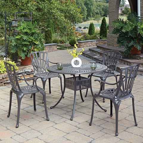 Grenada - 5 Piece metal Outdoor Dining Set - Dark Brown - 29" - Premium 5 Piece Outdoor Sets from Homestyles - Just $2292.48! Shop now at brett interiors