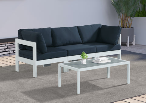 Nizuc - Outdoor Patio Modular Sofa 3 Seats- Navy - Modern & Contemporary - Premium Sofas from Meridian Furniture - Just $2787.50! Shop now at brett interiors