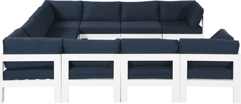 Nizuc - Outdoor Patio Modular Sectional - Navy - Fabric - Premium Stationary Sectionals from Meridian Furniture - Just $9025! Shop now at brett interiors