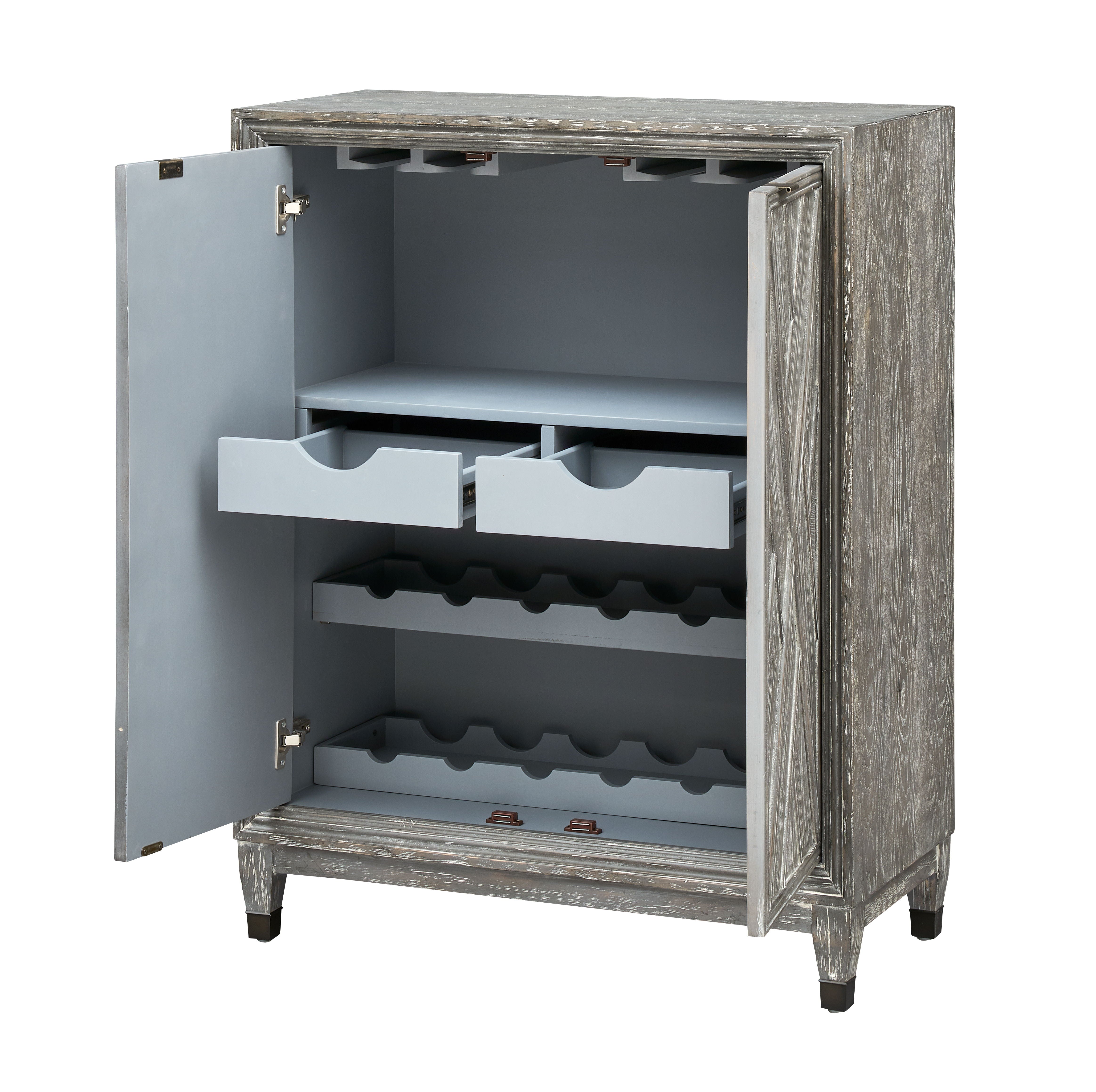 Kit - Two Door Wine Cabinet - Sterns Gray - Premium Wine Cabinets from Coast2Coast Home - Just $2887.50! Shop now at brett interiors