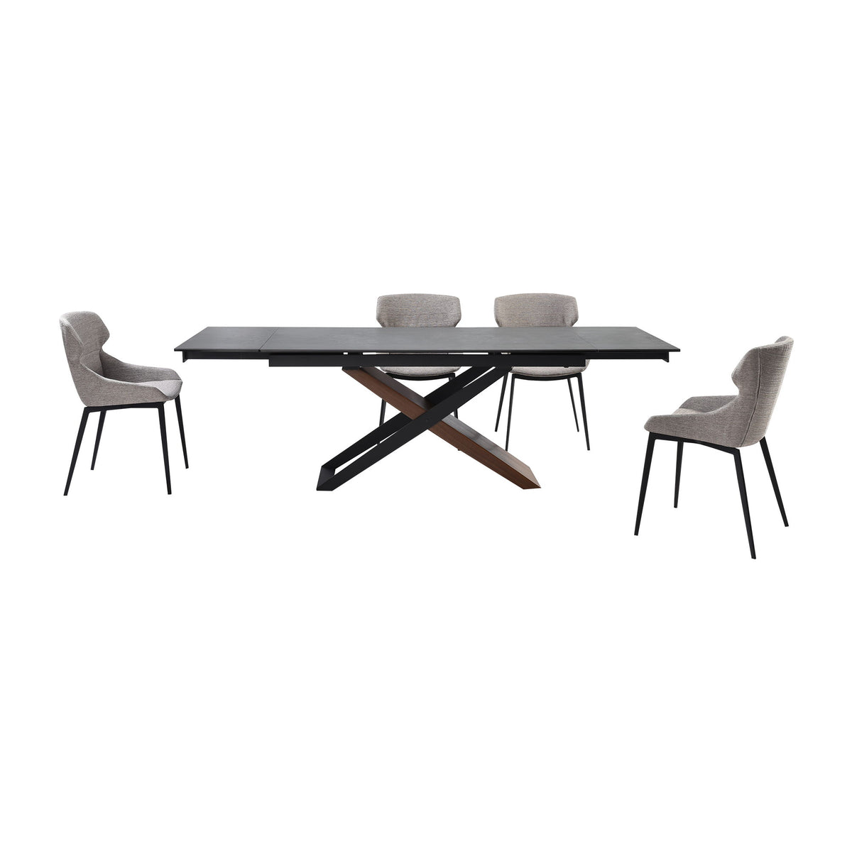 Milena Kenna - 5 Piece Dining Set - Gray - Premium 5 Piece Dining Room Sets from Armen Living - Just $3670! Shop now at brett interiors