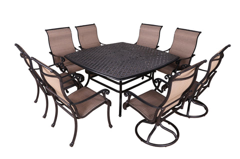 9 Piece Dining Set - Antique Bronze - Premium 8 + Piece Outdoor Sets from Gather Craft - Just $5392! Shop now at brett interiors