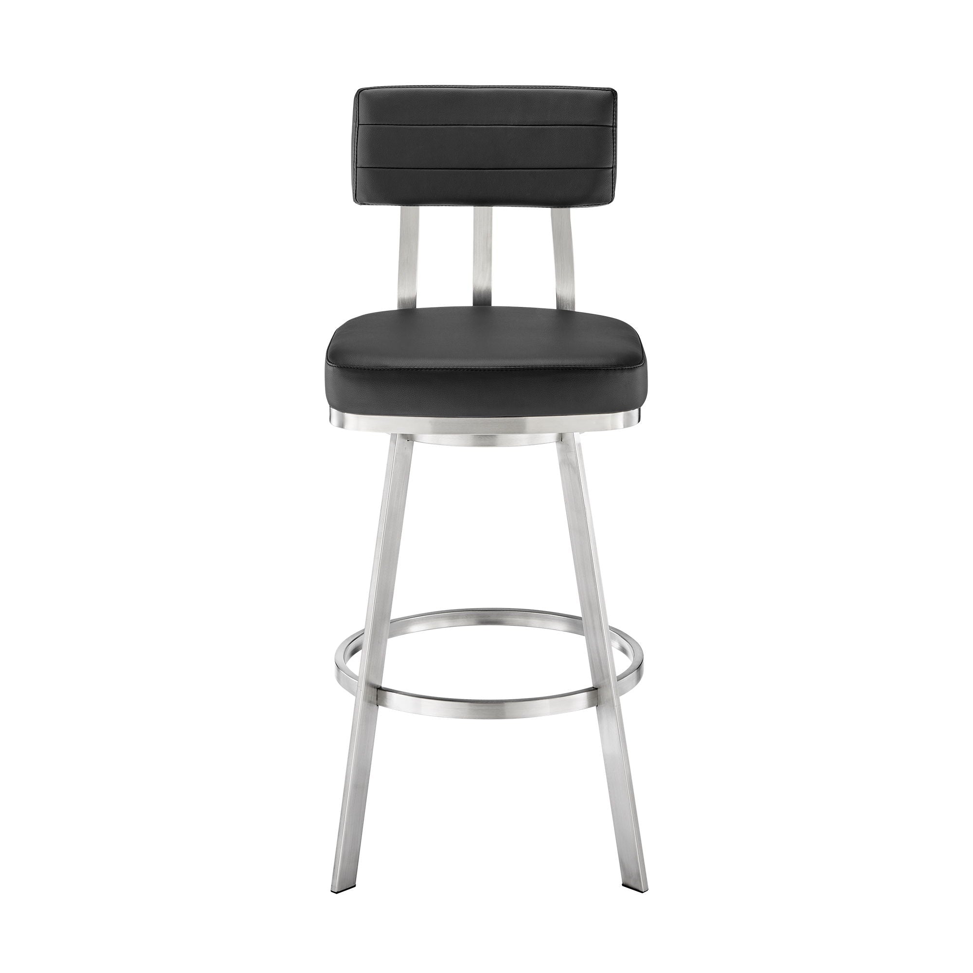 Benjamin - Swivel Stool - Brushed Steel Legs - Premium Counter Height (24"-27") from Armen Living - Just $410! Shop now at brett interiors