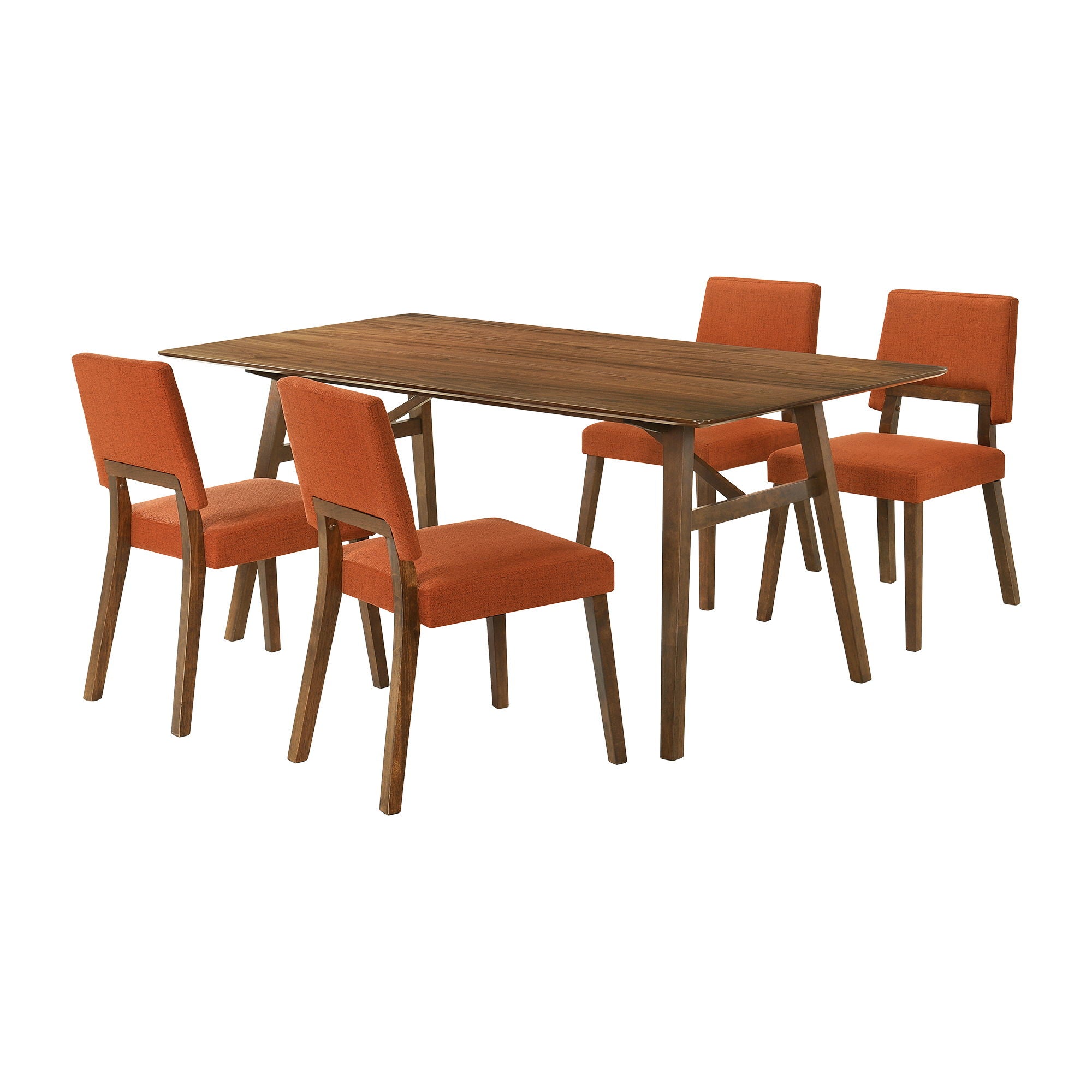 Channell - Walnut Wood Dining Table Set - Premium 5 Piece Dining Room Sets from Armen Living - Just $1082.50! Shop now at brett interiors