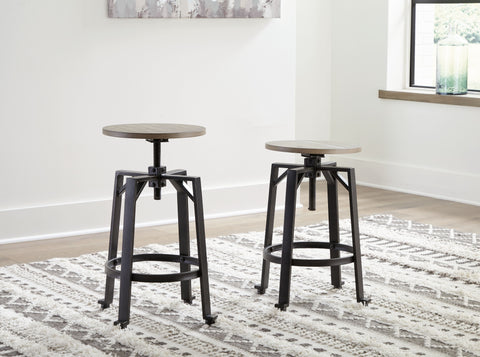 Lesterton - Light Brown / Black - Swivel Stool (Set of 2) - Premium Stool Sets from Signature Design by Ashley® - Just $127.05! Shop now at brett interiors