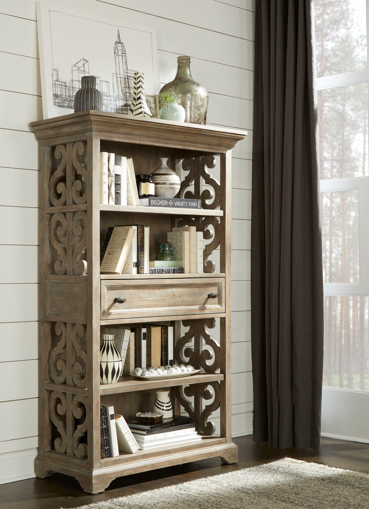 Tinley Park - Bookcase - Dove Tail Grey - Premium Standard Bookcases from Magnussen Furniture - Just $1779! Shop now at brett interiors