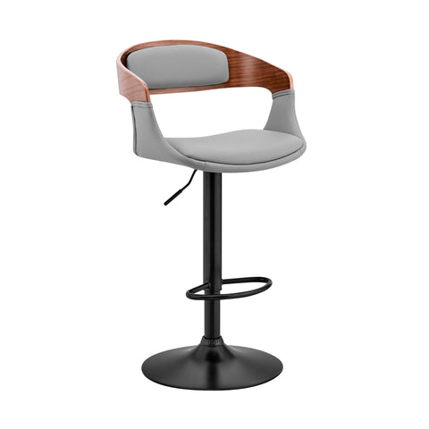 Benson - Adjustable Bar Stool - Walnut Wood - Premium Adjustable Height from Armen Living - Just $225! Shop now at brett interiors