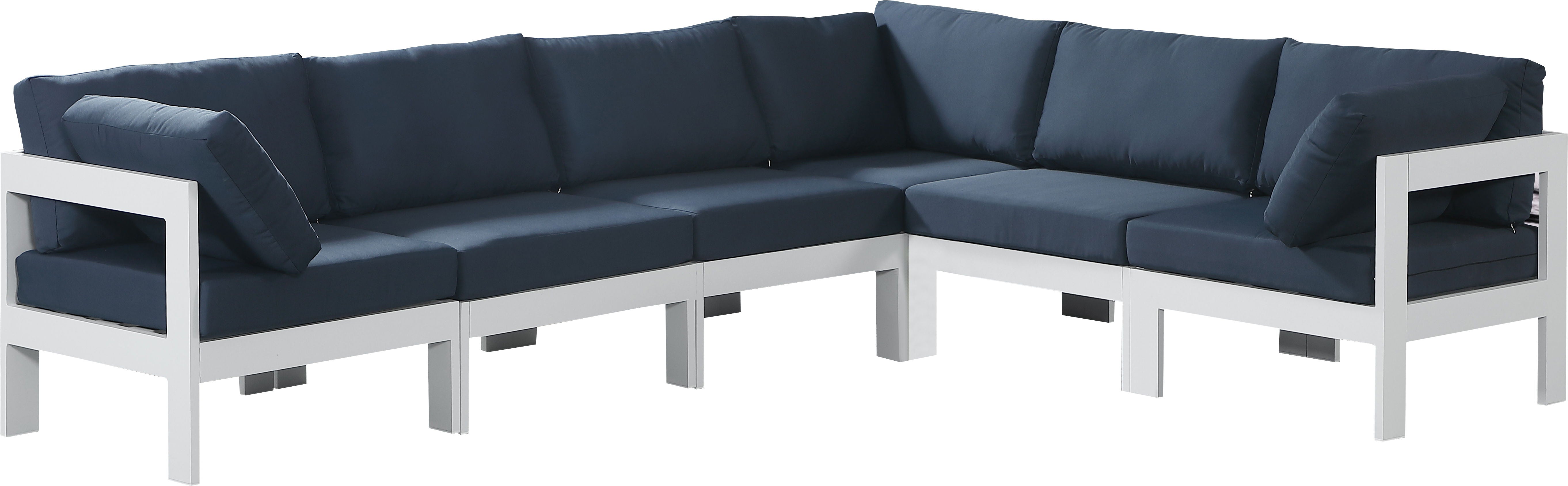 Nizuc - Outdoor Patio Modular Sectional 6 Piece - Navy - Premium Stationary Sectionals from Meridian Furniture - Just $5475! Shop now at brett interiors