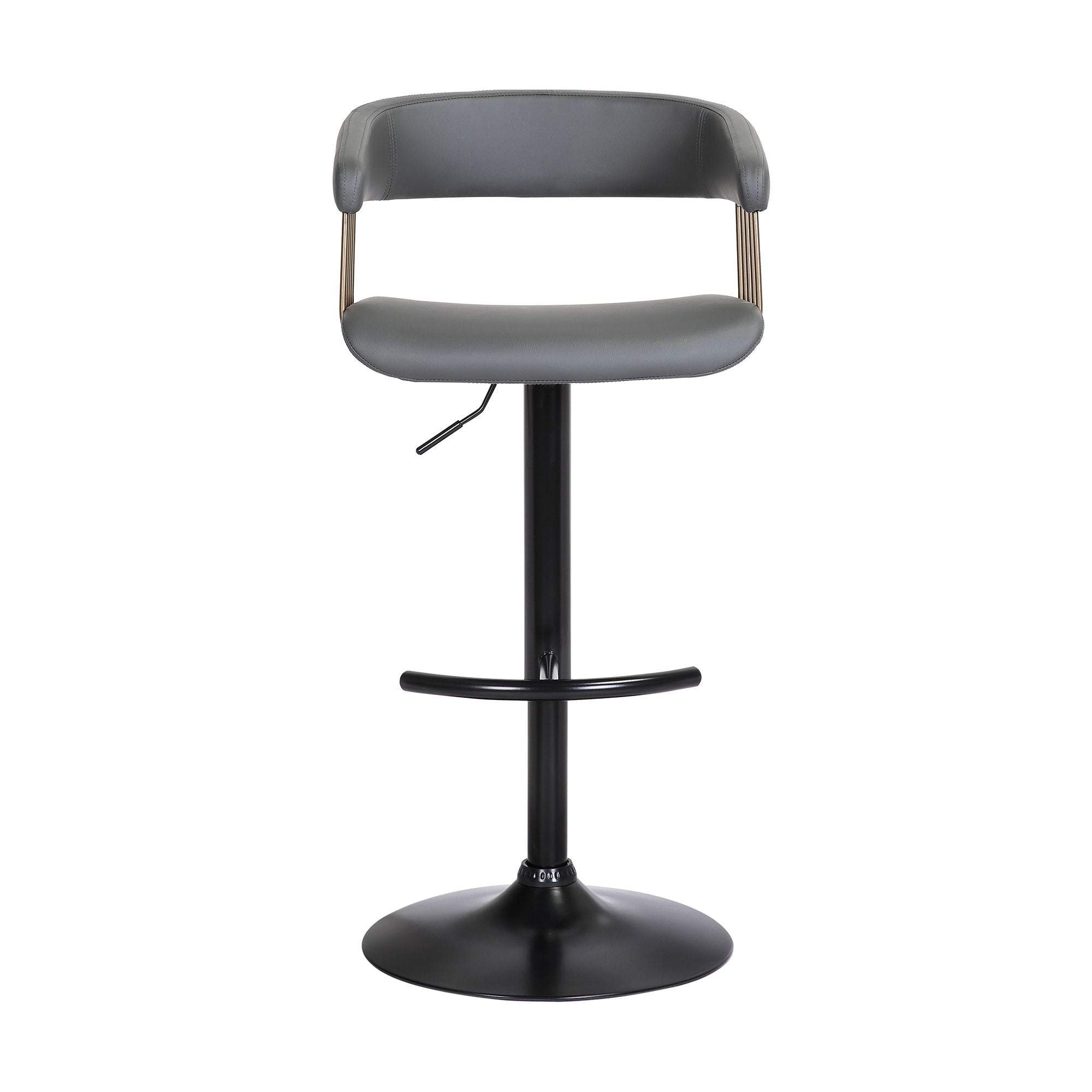 Calista - Adjustable Bar Stool - Grey / Golden Bronze - Premium Adjustable Height from Armen Living - Just $215! Shop now at brett interiors