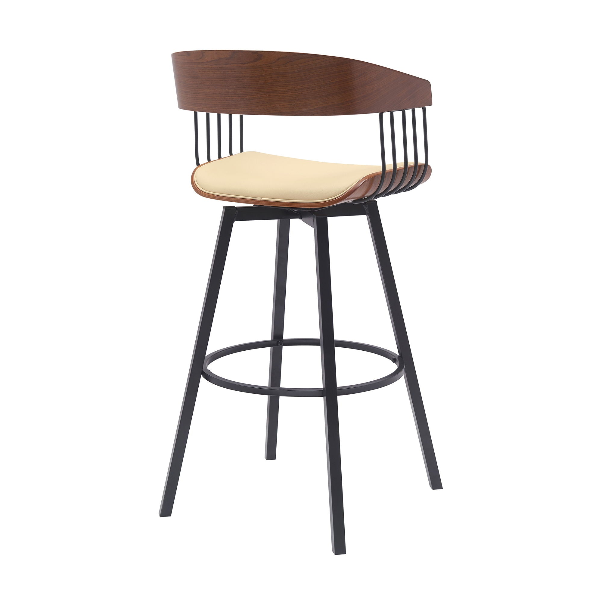 Athena - Swivel Walnut Metal Stool - Premium Counter Height (24"-27") from Armen Living - Just $280! Shop now at brett interiors