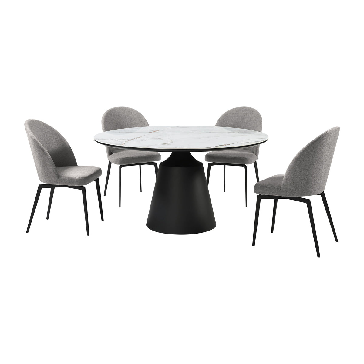 Knox Sunny - 5 Piece Dining Set - Gray - Premium 5 Piece Dining Room Sets from Armen Living - Just $4250! Shop now at brett interiors