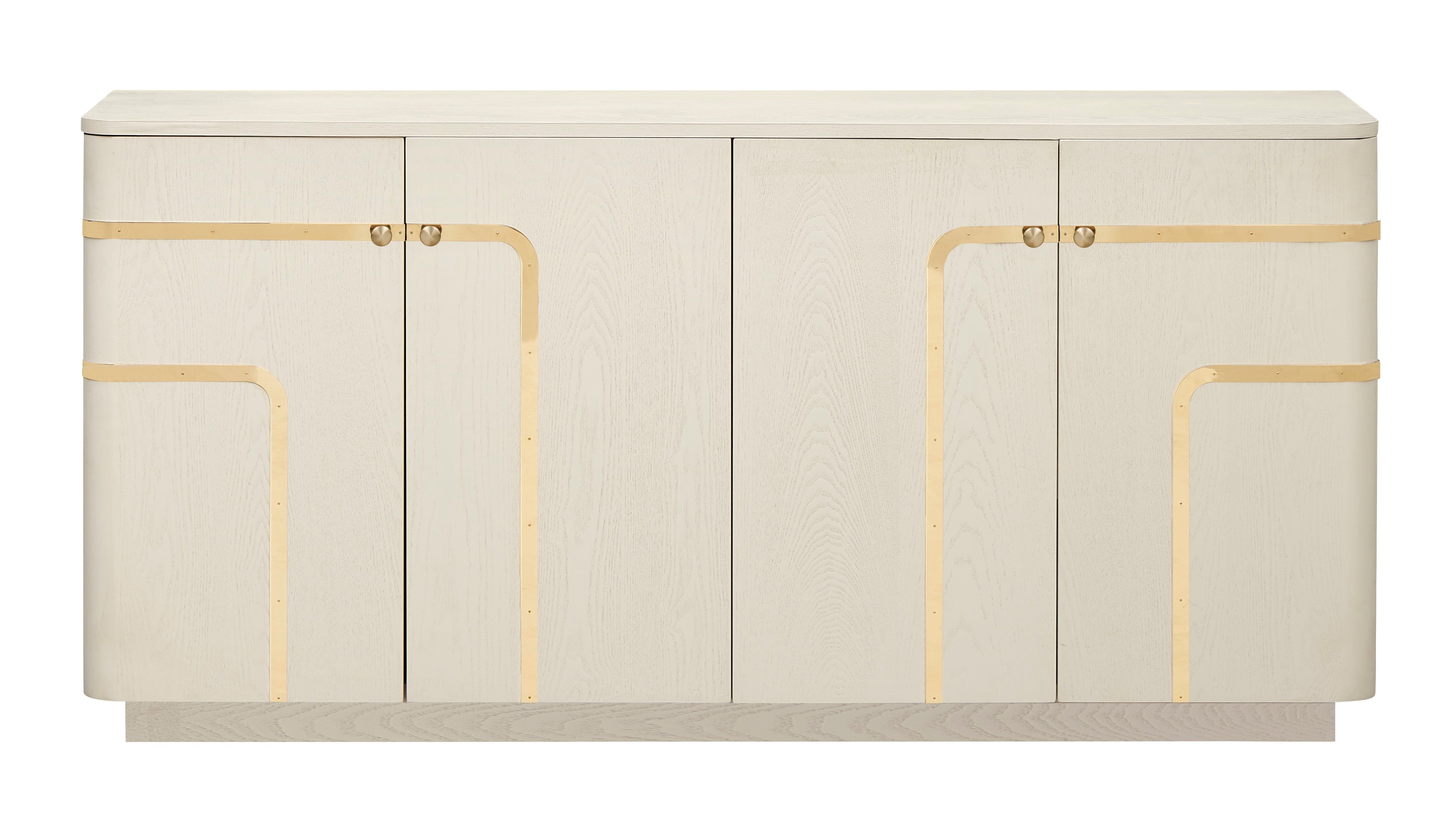 Chatsworth - Four Door Credenza - Cream / Gold - Premium Credenzas from Coast2Coast Home - Just $4537.50! Shop now at brett interiors