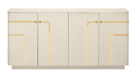 Chatsworth - Four Door Credenza - Cream / Gold - Premium Credenzas from Coast2Coast Home - Just $4537.50! Shop now at brett interiors